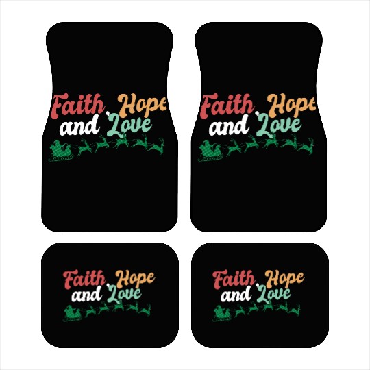 Faith Hope Love Religious Family Christmas Car Mats