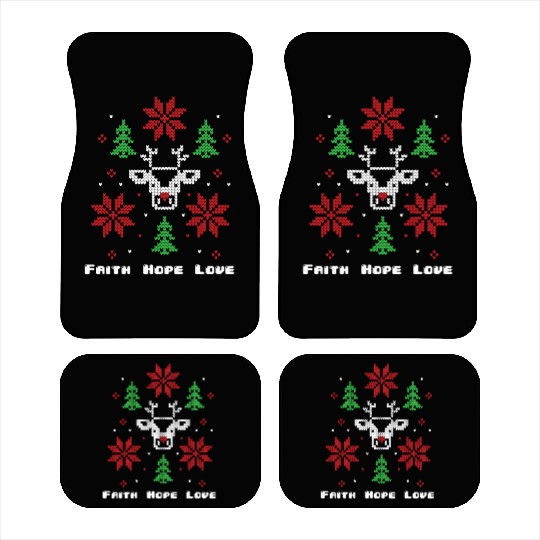 Faith Hope Love Religious Family Christmas Car Mats