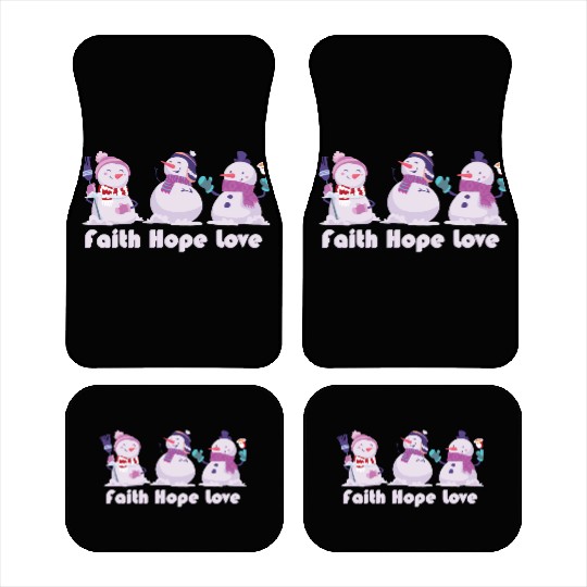 Faith Hope Love Religious Family Christmas Car Mats