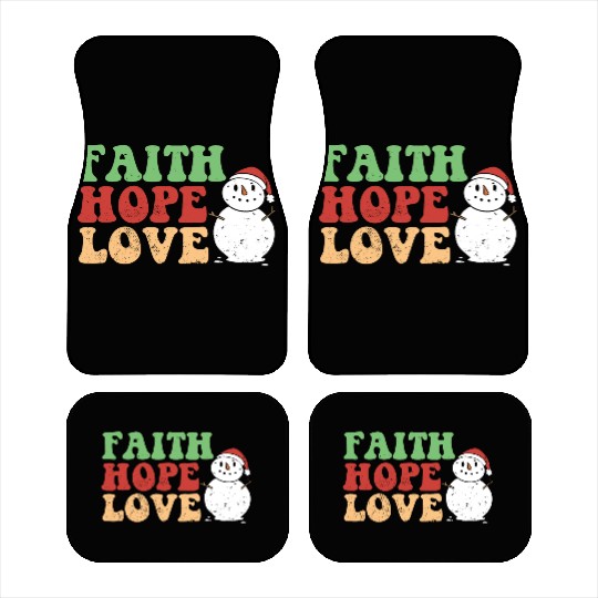 Faith Hope Love Religious Family Christmas Car Mats