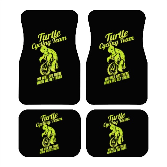 Cyclist Funny Gift Bicycle Tour Bike Turtle Car Mats
