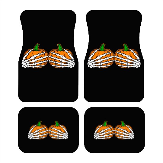 Halloween Skeleton Hands On Chest Pumpkin Boobs Car Mats