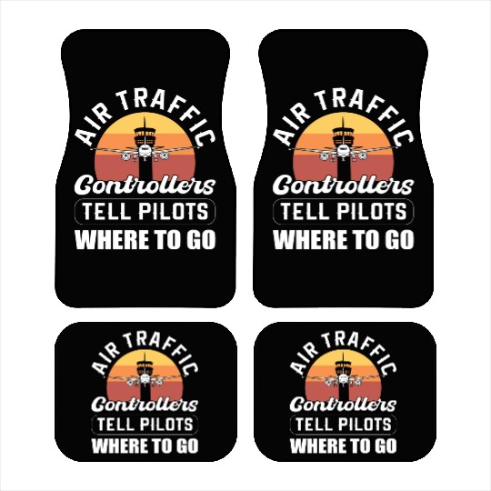 Airplane Airfield Aviation Air Traffic Controller Car Mats