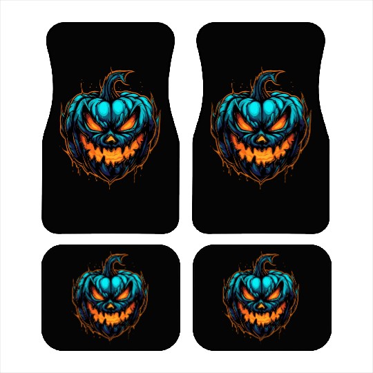 Spooky Colorful Halloween Pumpkin Car Mats