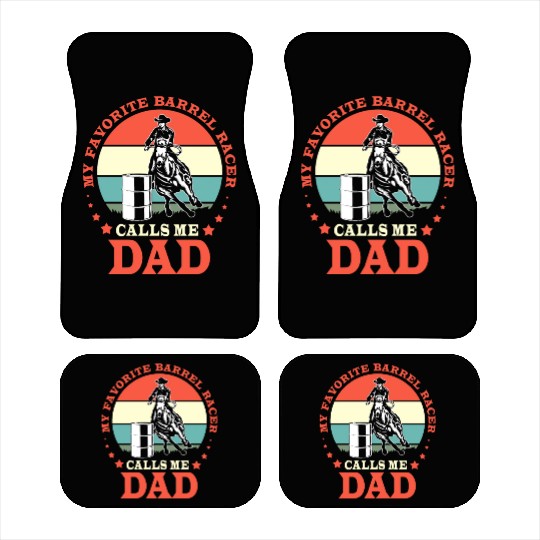 Retro Horse Riding Fathers Day Barrel Racing Dad Car Mats