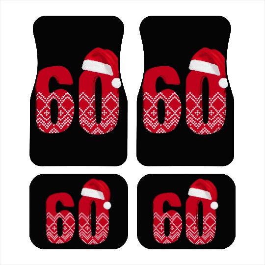 Happy 60th Christmas Birthday - Number Sixty Car Mats