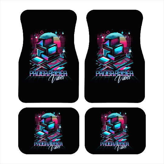 Retro Neon Programmer Vibes 90s Car Mats