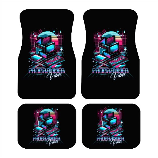 Retro Neon Programmer Vibes 90s Car Mats