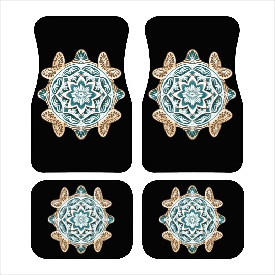 Sea Turtle Mandala Art Car Mats