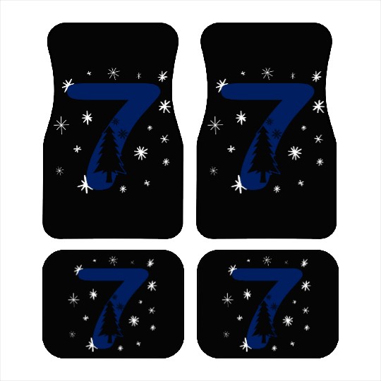 Lucky Blue Number 7 - Christmas Nr. Seven Car Mats
