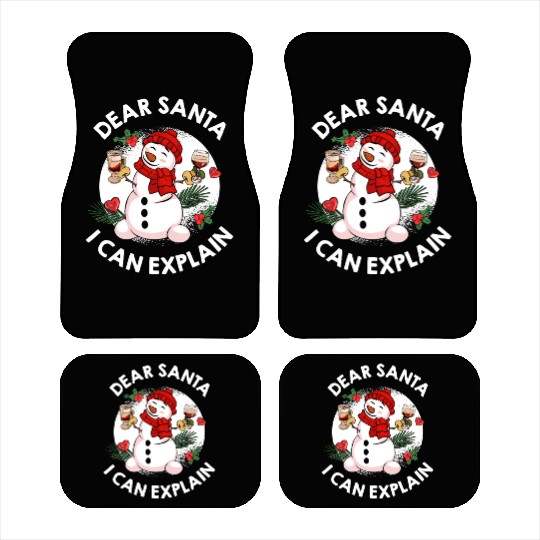 Schneemann Dear Santa I can Explain Funny Car Mats