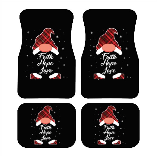 Faith Hope Love Religious Family Christmas Gnome Car Mats