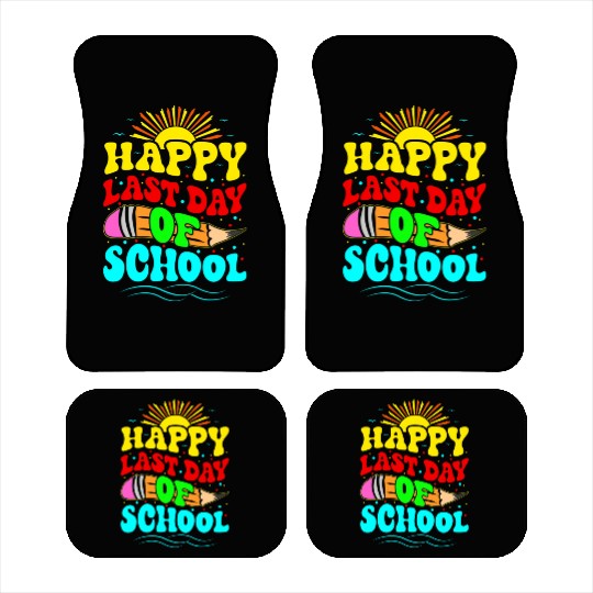 Happy Last Day Of School Teacher Students Groovy Car Mats