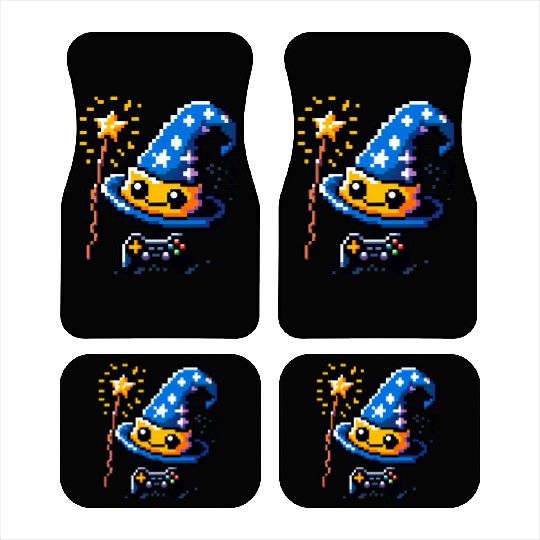 Gamer Wizard 8-Bit Hat with Controller Wand Car Mats