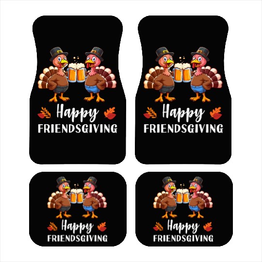 Happy Friendsgiving Funny Turkey Thanksgiving Car Mats
