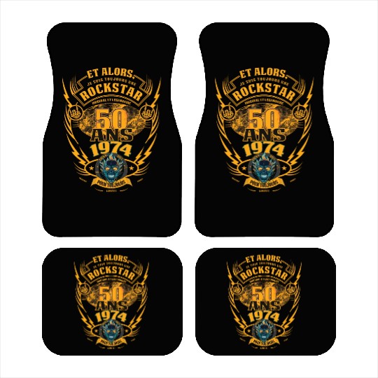 50th Birthday 1974 Rock'n Roll Forever Gift Car Mats