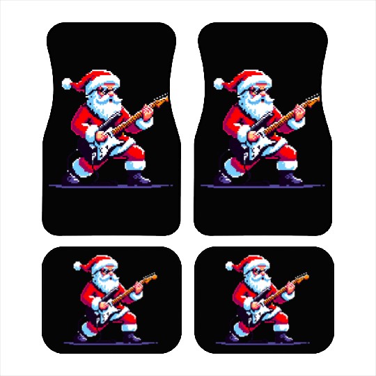 Rocking Santa 8-Bit Pixel Art Car Mats