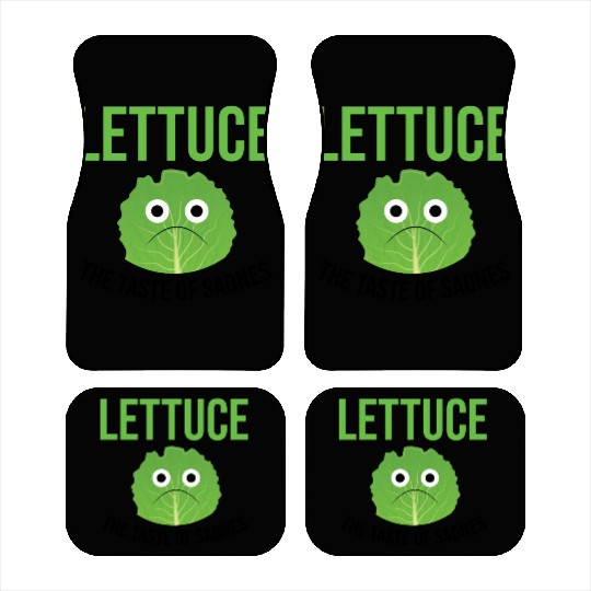 Lettuce The Taste of Sadness Funny Vegan Green FF Band Car Mats