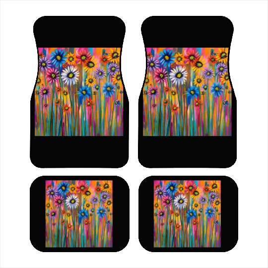 Wildflowers graffiti Car Mats