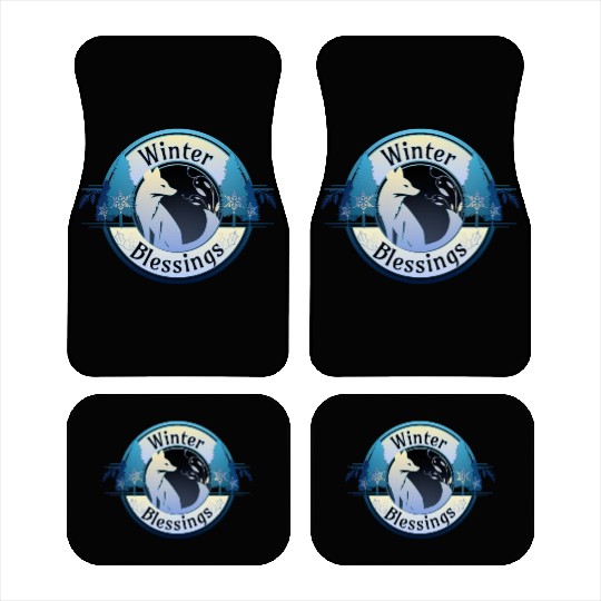 Winter Blessings Fox Badge Car Mats