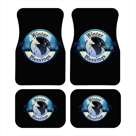 Winter Blessings Fox Badge Car Mats