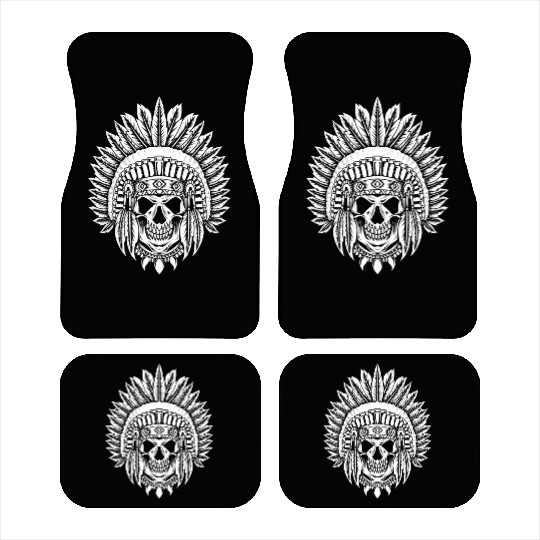 Indigenous Native American Skull Skull Head Car Mats