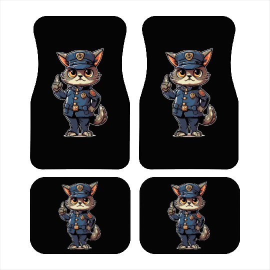 Cat Police Officer Sheriff Cop Enforcer Cat Car Mats