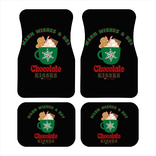 Warm Wishes & Hot Chocolate Kisses Greetings Car Mats