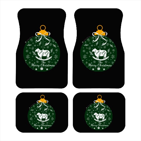Green Lamb Christmas Ornament Car Mats