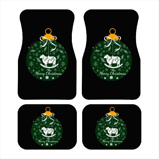 Green Lamb Christmas Ornament Car Mats