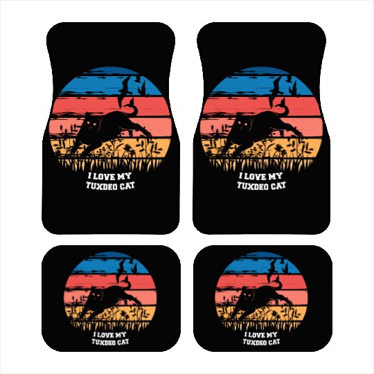 I Love My Tuxedo Cat Car Mats