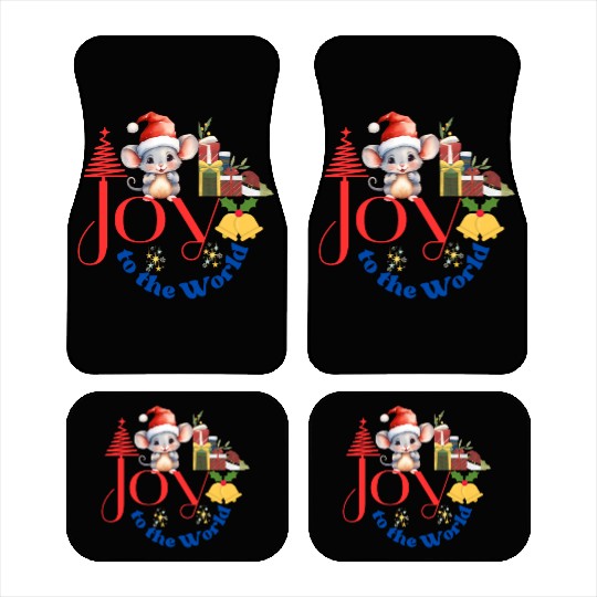 Joy to the World Christmas combination art white Car Mats