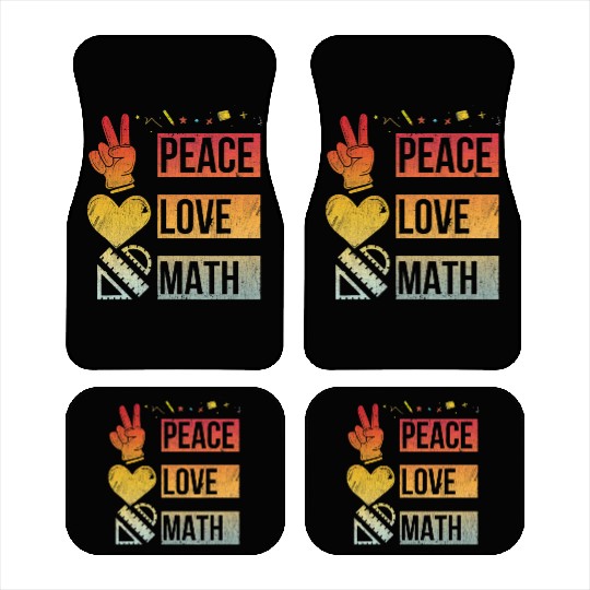 Math Teacher Peace Love Math Vintage Mathematic Car Mats