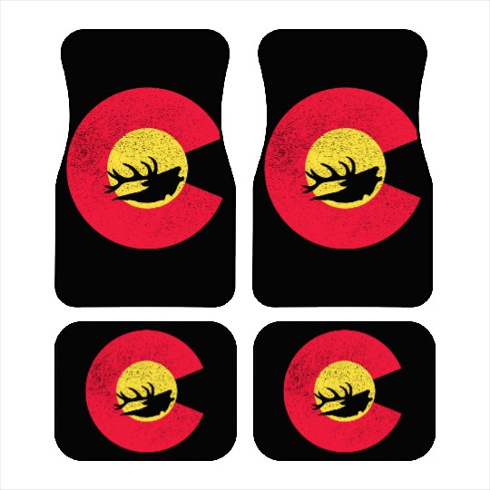 Colorado Flag Logo Elk Hunting Car Mats