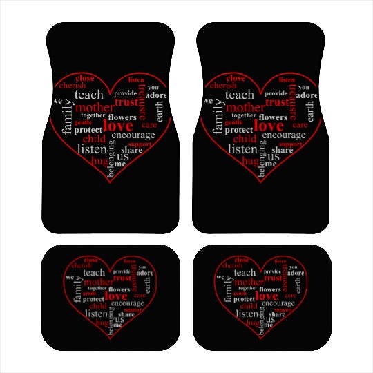 Family Love Heart Car Mats