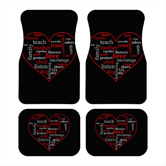 Family Love Heart Car Mats