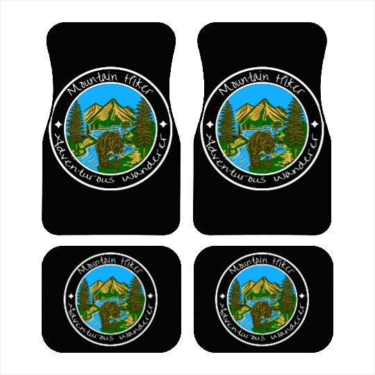 Mountain Hiker Bear Wilderness Car Mats