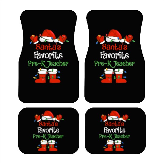 Santa's Favorite Pre K Teacher Funny Christmas Car Mats