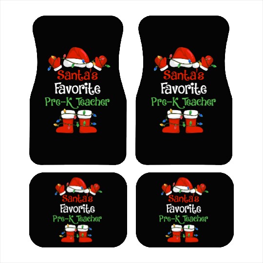 Santa's Favorite Pre K Teacher Funny Christmas Car Mats