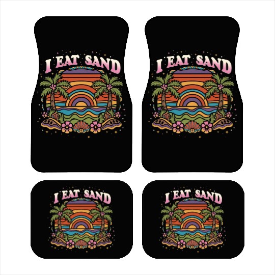 60s Groovy Psychedelic Eat Sand and Beach Car Mats