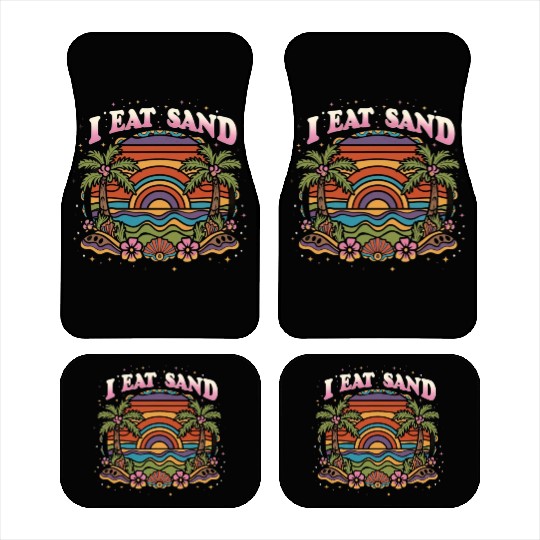 60s Groovy Psychedelic Eat Sand and Beach Car Mats
