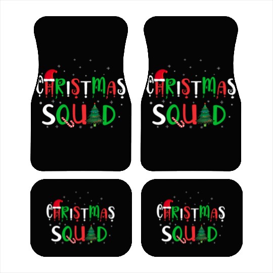 Candy Cane Christmas Squad Santa Claus Winter Car Mats