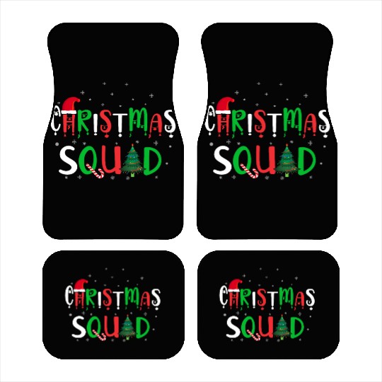 Candy Cane Christmas Squad Santa Claus Winter Car Mats