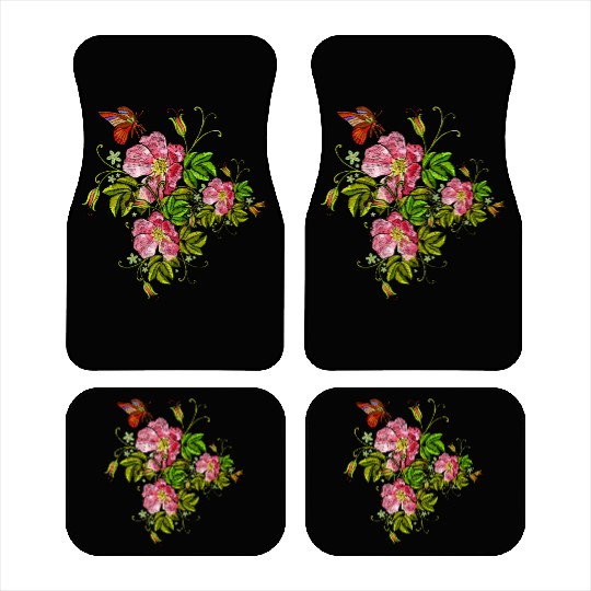 Spring Flowers Butterflies Car Mats