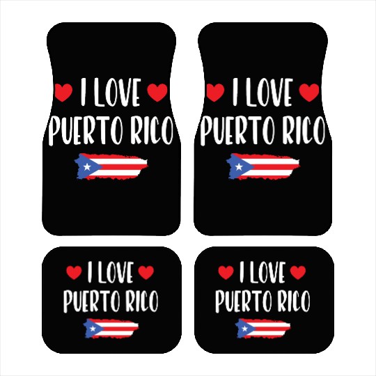 I Love Puerto Rico pride heart Car Mats
