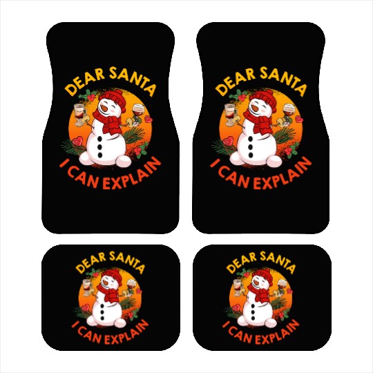 Schneemann Dear Santa I can Explain Funny Car Mats