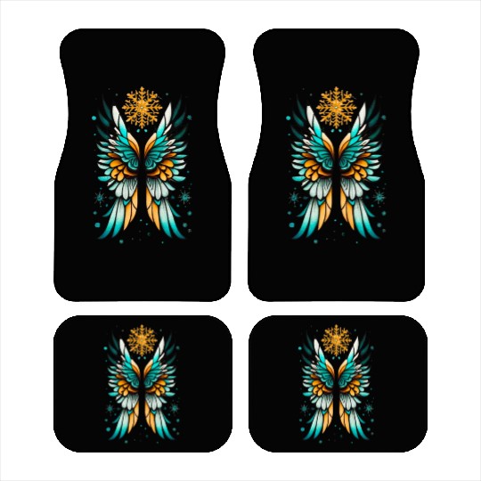 Angel Wings Embracing Snowflakes Car Mats