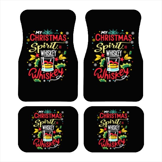 Santa My Christmas Spirit Is Whiskey Whiskey Car Mats
