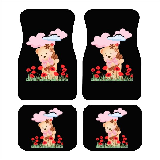 teddy bear and flowers Car Mats