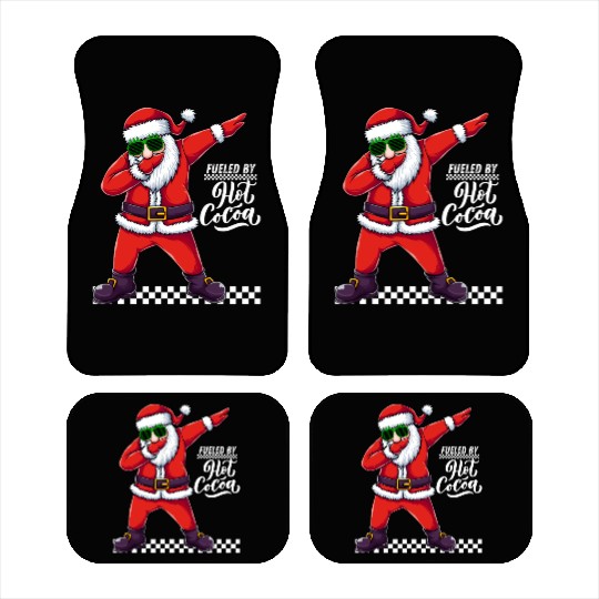 Fueled by Hot Cocoa, dabbing Santa Car Mats